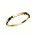 Golden minimalist ring with continuous heart bead pattern for women on white background - US 7 / Gold
