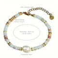 Détail du bracelet en acier 316L avec pierres naturelles de 0,4 cm et perle d'eau douce - Bracelet en Perles d'Eau Douce Pierre de Shoushan