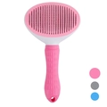 Zelfreinigende huisdierborstel in roze met massageborstels en ergonomische greep - PP Slicker Borstel (Verpakt) / Roze