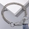 500mm heavy duty stainless steel Cuban link wallet chain with snap hooks for jeans - Thick Cuban Link Pant Chain (KK032-Z)