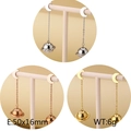 Long tassel earrings with moon and planet pendants in silver, rose gold, and gold - Moon Saturn Style (G KE86216-KFC)