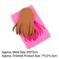 Stampo in silicone rosa per capelli in argilla fai-da-te con pezzo di capelli marroni - Rosa