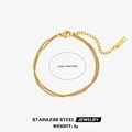 18K gold plated stainless steel double layer thin chain bracelet for women 16+5cm - Gold Double Layer Thin Chain(ZN365G)