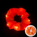 Luminous orange LED hair scrunchie with glowing effect and solid fabric detail - Glowing Orange