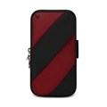 Running arm bag with red and black stripes, dual zipper pocket for sports fitness - Red / Red and Black Stripes