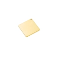 Macro shot of a square gold stainless steel tag with mirror finish and pre-drilled hole - 1.5*25mm / Gold