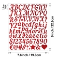 Detail von 1-Zoll roten Glitzer Alphabet und Zahlen Aufklebern für DIY-Geschenkkarten - Rot