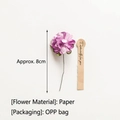 Handmade purple paper simulation flower with wire stem for gift packaging, 8cm size - Purple Carnation Flower With Sticker