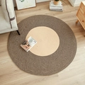 Nordischer gewebter Baumwollteppich in Beige und Dunkelbraun auf hellem Holzboden - 45cm / Khaki + Marmoriertes Schwarz