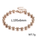 Polished rose gold beaded chain bracelet with 6mm steel beads and lobster clasp length 195mm - 6mm Rose Gold (KB166904-Z)