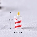 Miniature Christmas candle figurine with red spiral pattern, 2.5cm height for DIY decor - Style 4 Candle