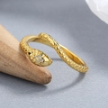 Anello serpente in argento sterling 925 dorato con accenti di zirconi bianchi - Aperto Regolabile / Oro