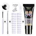 Clear 15ml poly nail gel kit with dual-ended brush, steel pusher, clips and nail molds - Clear