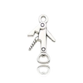 Silver wine bottle opener alloy pendant for DIY jewelry and clothing accessories - 10551-Antique Silver Corkscrew