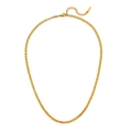 Gepolijste 18K vergulde roestvrijstalen 3mm dunne Cubaanse schakelketting met karabijnsluiting - Gouden dunne Cubaanse ketting ketting