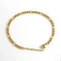 Bracciale a catena Figaro dorata in acciaio inossidabile con chiusura a moschettone - 1.0*3.7mm*21cm Oro