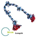 96cm multi-knot cotton dog rope toy with colorful tassels for large dogs teething - B30111 (Giant 5-knot Rope 96cm) / 96cm
