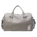 Borsa sportiva grigio chiaro in pelle PU con tracolla regolabile ed etichetta logo - Argento