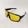 Outdoor cycling sunglasses with matte black frame and high-contrast yellow night vision lens - Black Frame Yellow Lens