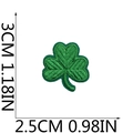Detailed size chart for the green clover embroidery patch showing 3cm height dimensions - Small B Shamrock (No.4)