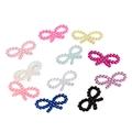 Colorful ABS faux pearl bowknot charms for DIY phone case and mug decoration - 1x1.8cm / Multicolor
