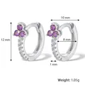 Orecchini a cerchio in argento S925 con cristalli di zircone viola e micro-pavé - Argento Viola