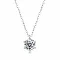 Elegante collar colgante moissanita de plata de ley S925 con engaste de seis garras en cadena - Premium 1ct