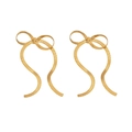 Elegante gouden strik oorbellen in slangenketting ontwerp voor dames accessoires - Gouden oorbellen