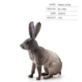 Lifelike sitting rabbit model figurine in brown and grey with detailed fur texture - Single Rabbit Model 13g