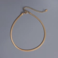 Collar de cadena de serpiente plana de acero inoxidable dorado con cierre de langosta - Dorado