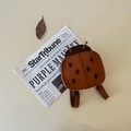 Brown beetle toddler backpack in retro style with cute antennae and spot pattern details - Small Brown