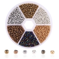 6-Farben 2-3mm Glasperlen-Set mit Aufbewahrungsbox für DIY-Schmuckherstellung - Gold Serie (2mm) / 3900 Stk/Box