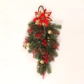 Festone natalizio a goccia con stella di Natale rossa e decorazioni oro - Rosso e Oro (Senza Luce)
