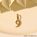 Delicate 18K gold plated number 9 pendant for DIY necklaces with a metallic finish - Number 9