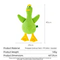 Green plush duck squeaky toy for dogs with pineapple fleece texture and crown detail - Green Sycee Duck