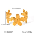 Spécifications de taille détaillées du bracelet manchette fleur plaqué or 18 carats - Style Fleur à Cinq Pétales Doré (HC-B20207)
