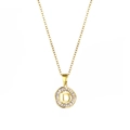 Collana placcata oro 18K con ciondolo a lettera D e zirconi a taglio baguette - Lettera D