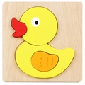 Educational 3D wooden puzzle for toddlers featuring a colorful yellow duck design - 3D Jigsaw-Little Yellow Duck (JM立体-小黄鸭)