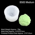 Silicone mold for textured cream puffs or candles, size 6.5x6.5x4cm with 79g weight - 2# B583 Medium Ice Cream Ball