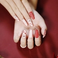 JP1270-Red White Heart Snowflake