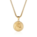 Goldene Wassermann Tierkreis-Münzhalskette mit geprägtem Sternbild und Mythos-Design - Gold Wassermann