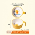 Cute yellow duck ceramic bowl with ergonomic handle for baby food and soup feeding - Two-Tone Handle Bowl
