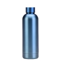 Blue brushed stainless steel insulated water bottle with leak-proof screw cap - 500ml / Blue Brushed Metal (HVB-035U-8)