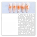 Waterproof white cherry blossom nail stickers style JO-1867 with ultra-thin texture - Butterfly and Flower Pattern (T023-1867)