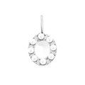 Silver stainless steel letter O pendant with white pearls for DIY jewelry making - Letter O / Steel