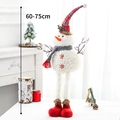Bonhomme de neige de Noël avec pieds télescopiques et chapeau écossais, 60-75cm - Bonhomme de neige télescopique moyen avec bonnet de Noël