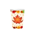 Thanksgiving party paper cups with maple leaf patterns and Happy Thanksgiving text - Maple Leaf Paper Cups