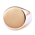 Minimalist gold signet ring with a round flat top and high-polished mirror finish - Gold (luxury) 28403 / US Size 8