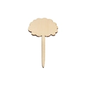 Flower-shaped unfinished wooden plant label stake for garden marking and DIY crafts - Cloud Flower Shape