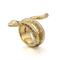 Anello cobra punk vintage in finitura oro lucido con trama a scaglie dettagliata - US 7 / Oro (KR52350-K)